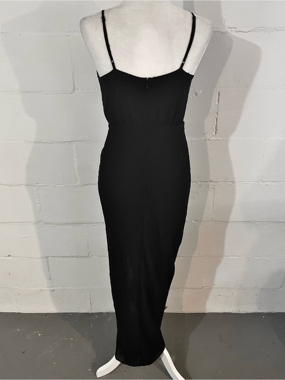 Lulu's Black Spaghetti-Strap Ruched Ruffle Maxi Dress - Picture 3 of 5